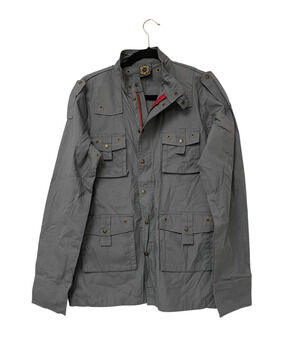 Blac Label Men Military Jacket Medium GunmetalGray Embroidered Multi-Pockets NWT